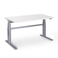 Höhenverstellbarer Schreibtisch extra Hub, Gestell Alu silber Bürotisch Tisch