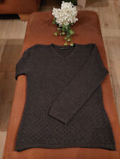 Strick-Pullover Pulli "Boykott" Gr.S-36/38/40 grau dunkelgrau Lochmuster *NEU*