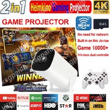 2IN1 Beamer Projektor 4K HD WiFi Bluetooth  Retro Smart Heimkino Mini Tragbar DE