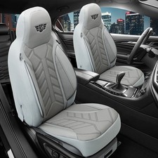 2x Leder Sitzbezüge passend für VW T7 Multivan (Grau) | Vordersitze APOL508