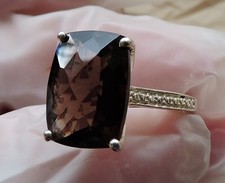 Chuck Clemency Rauchquarz Ring Gr. 7,5 925 Sterling Silber gemarkt STS