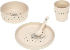 LÄSSIG Kindergeschirr Set (Teller Schüssel Becher Löffel),
