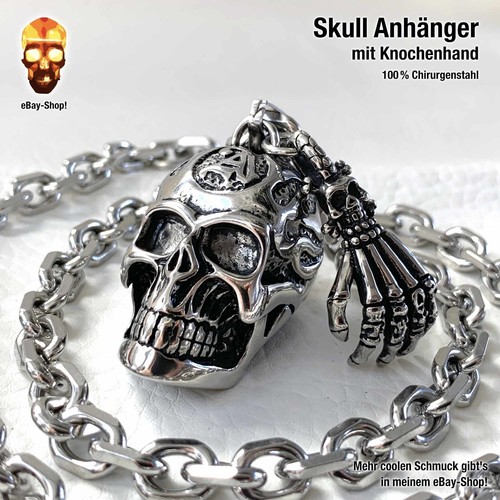 Skull anhänger edelstahl - anhänger,