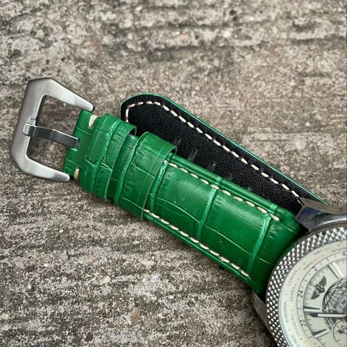 Original grün leder uhr - leder,