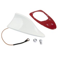 A65C Auto Shark Haiflosse Autoantenne Dachantenne AMFM Radio Mit Verstärker Weiß