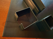 4-teilig Schreibtischset Leder Grün ❤️ Schreibtisch Organizer Büro Zubehör