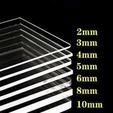 Transparent klar Acrylglas Scheibe Platte Stärke 2/3/4/5/6/8/10/12/15/20/25/30mm