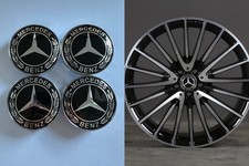 4x 60mm Mercedes-Benz Radnabendeckel Radkappen Nabendeckel NEW Black wheel caps