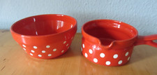 2 Wächtersbach Schale rot mit weißen Punkten Keramik Polka Dots Schüssel