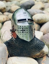 Mittelalter Kreuzritterhelm - Mittelalterlicher Roa Bascinet Helm - Helm mit ...