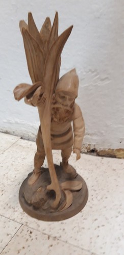Holzfigur schnitzerei zwerg - holzfigur,