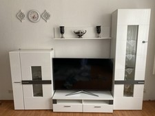 Vitrinenschrank Wandschrank Schwarz Weiß Hochglanz