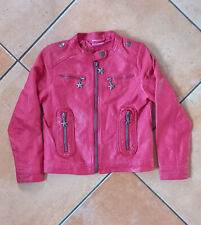 Kindermode Mädchen Jacke Größe 122 Lederimitat rot leichte Gebrauchsspuren