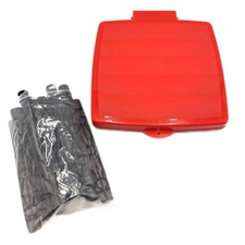 Axentia Abfallsackhalter Deckel Plastik Haushalt schwarz rot Müllhalterung organ