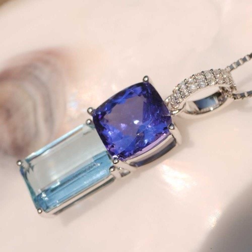 Aquamarin tansanit brillant - tansanit,