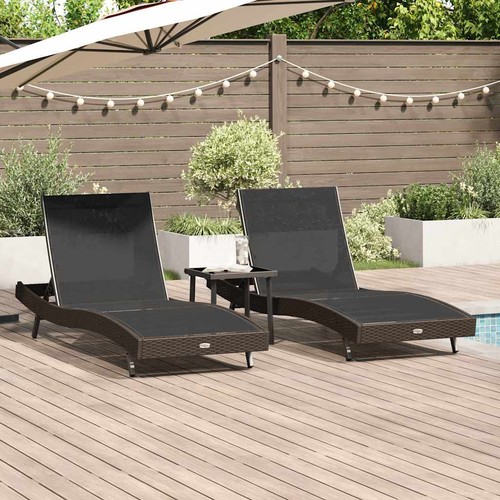 Liegestühle pcs poly rattan - liegestühle,