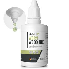 REAVET Wurm-Kraut Liquid 50ml für Hunde, Katzen, Haustiere mit echtem Wurmkraut