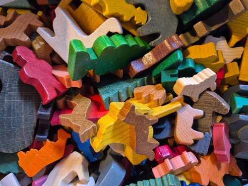 Vintage bunte holztiere - bunte,