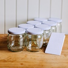 450 ml Einweckgläser mit Etiketten Twistoff Deckel Weiß Einmachglas Weck