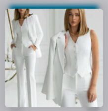 NEU: Damenanzug-Set, Dreiteiliges Set, Business Outfit, Gr. L, Weiß