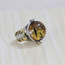 B21 Ring magisches Auge gelb 925 Sterlingsilber