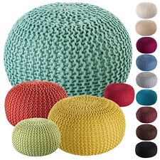 PREMIUM Sitzhocker Pouf  ø 45cm  Strickpouf Indoor u. Outdoor - pflegeleicht & n