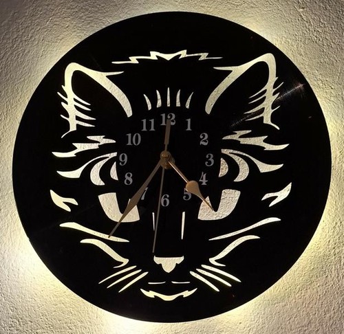 Wanduhr katze face - face, vinyl