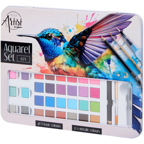 Aquarellfarben set teilig - aquarellfarben-set, 63-teilig