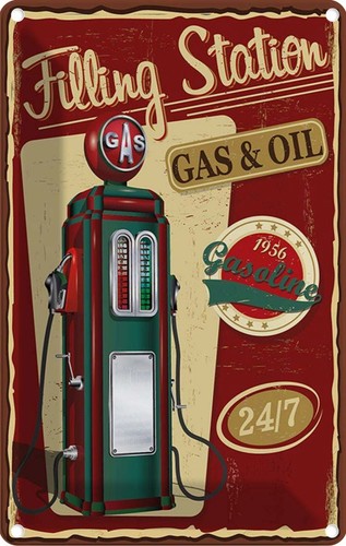 Blechschild 18x12 gasoline - cm,
