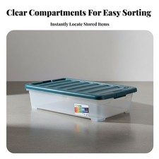 Flacher Bettkasten mit Rollen