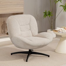 HOMCOM Sessel Drehbar Loungesessel mit Breiter Sitzfläche Integrierter Armlehne