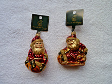 Christbaumschmuck - 2 versch. bunte Figuren Weihnachtsmann aus Glas von Krebs