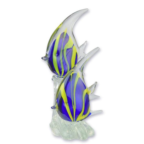 Glasfigur zwei kaiserfische - glasfigur, im
