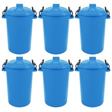 (6er Set) 80L Mülleimer Schwerlast Abfall Müll Pferdefutter Vogel Samen Aufbewahrung Eimer