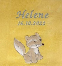 Babydecke Name bestickt mit
