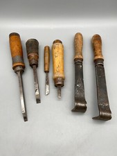 6X ALTE DRECHSELBEITEL SCHNITZBEITEL MEIßEL BEITEL DRECHSEL TISCHLER ANTIK VINTA