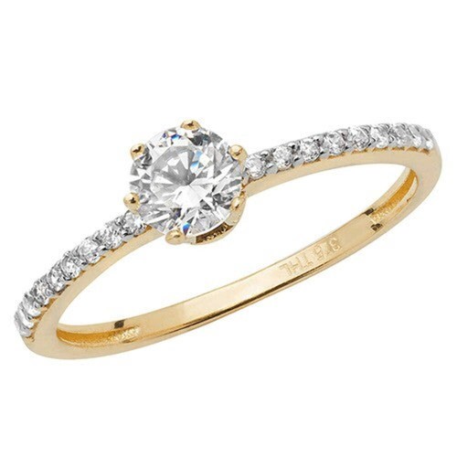 Damen solitär ring mit - ring,
