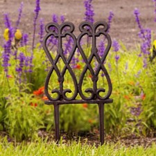 Beetzaun, klein, Beeteinfassung aus Gusseisen, Ziergitter, Dekoration