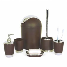 6tlg Badset Badezimmer Zubehör Set Bad Set Mülleimer WCBürste Seifenspender Nr.1