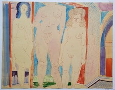 Gemälde Aquarell Mischtechnik