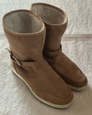 * Schöne Stiefel * Venice * Beige * Gr. 40 * Glitzerschnalle * Wildlederoptik *