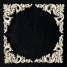 4stk Holz Ornament Verzierungen Holzzierteile Applikation Möbel Schrank Ecke