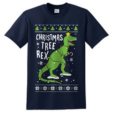 Weihnachtsbaum-Rex T-Shirt Top Shirt Tee lustig Weihnachten hässlicher Dinosaurier Baum Rex T Rex