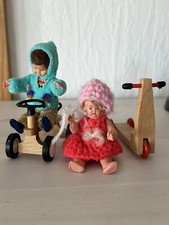 Puppendreirad & Puppenroller * Holz & 2 Puppen * Biegepuppe & Schildkröt