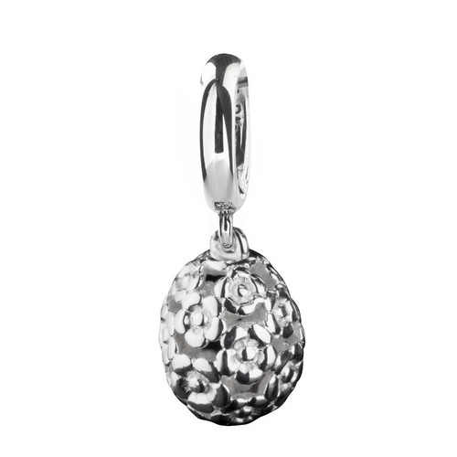Charm anhänger silber blumen - charm,