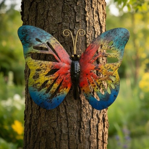 Schmetterling gartenfigur bunt - schmetterling,