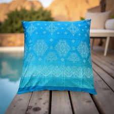 BASSETTI Kissenhülle KERALA B1 Blau Türkis 80x80 Bettwäsche KISSEN SATIN Neu