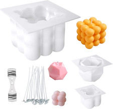 URAQT Kerzenform, 3 Stück DIY Kerzen 3D Kerzengießform, Antihaft Bubble Candle S
