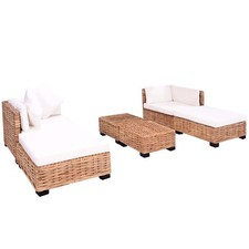 Sofagarnitur Natur Rattan