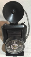 Retro Design Metall Tisch Stand Uhr Fotoapparat schwarz Shabby Look Dekoration, 